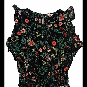 Floral ruffle girly blouse